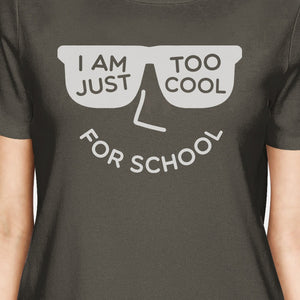 Too Cool For School Womens Dark Gray Shirt