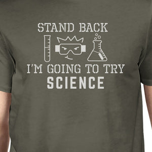 Stand Back Try Science Mens Dark Grey Shirt