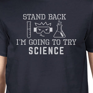 Stand Back Try Science Mens Navy Shirt