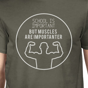 Muscles Are Importanter Mens Dark Grey Shirt