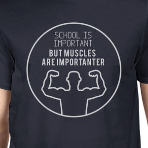 Muscles Are Importanter Mens Navy Shirt