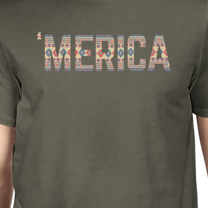 'Merica Mens Dark Grey Tee Shirt For 4th OF July Unique Tshirt Gift - 365INLOVE