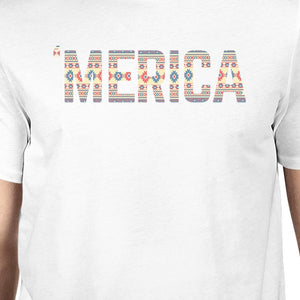 'Merica Mens White T-Shirt Unique Graphic Tee For Fourth Of July - 365INLOVE