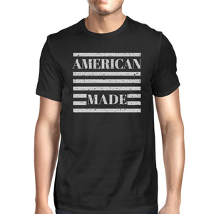 American Made Mens Black Cotton Tee Fourth Of July Graphic T-Shirt - 365INLOVE