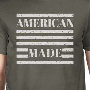 American Made Mens Dark Grey T Shirt Vintage Printing Graphic Shirt - 365INLOVE