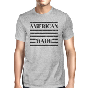 American Made Mens Grey Round Neck Tee Funny Saying 4th Of July Tee - 365INLOVE