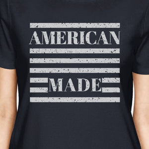 American Made Womens Navy Short Sleeve T-Shirt For Fourth of July - 365INLOVE