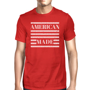 American Made Mens Red Crewneck T-Shirt Gifts Ideas For 4th Of July - 365INLOVE