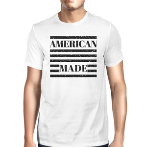 American Made Mens White Fourth Of July Decorative Graphic T-Shirt - 365INLOVE