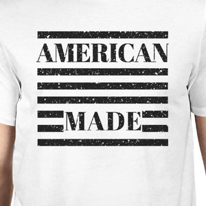 American Made Mens White Fourth Of July Decorative Graphic T-Shirt - 365INLOVE