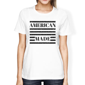 American Made Womens White Fourth Of July Decorative Graphic Shirt - 365INLOVE