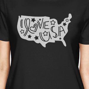 I Love USA Map Unique Design Womens Graphic T-Shirt For 4th Of July - 365INLOVE