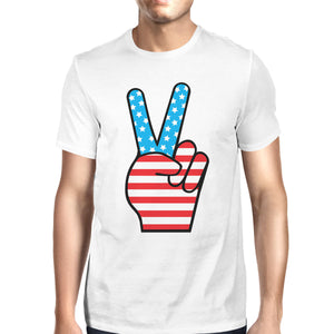 American Flag Unique Peace Sign Independence Day T Shirt For Men - 365INLOVE