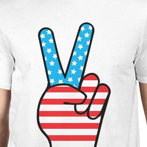 American Flag Unique Peace Sign Independence Day T Shirt For Men - 365INLOVE