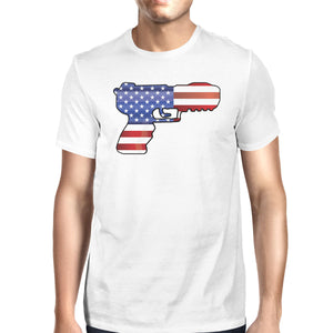 American Flag Pistol Mens Tee Unique Patriotic Gift For 4th Of July - 365INLOVE