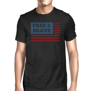 Free & Brave US Flag American Flag Shirt Mens Black Cotton Tshirt - 365INLOVE