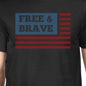 Free & Brave US Flag American Flag Shirt Mens Black Cotton Tshirt - 365INLOVE