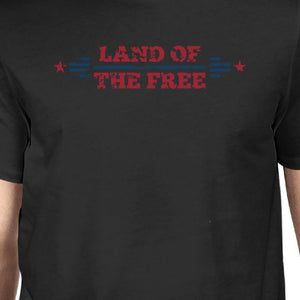 Land Of The Free American Flag Shirt Mens Black Graphic T-Shirt - 365INLOVE