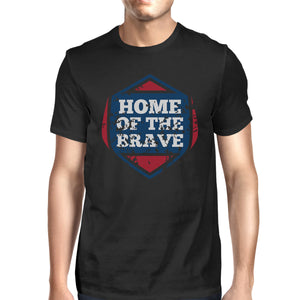 Home Of The Brave American Flag Shirt Mens Black Graphic Tshirt - 365INLOVE