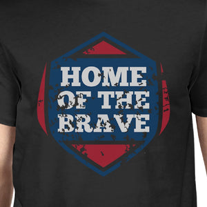 Home Of The Brave American Flag Shirt Mens Black Graphic Tshirt - 365INLOVE