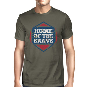 Home Of The Brave American Flag Shirt Mens Dark Gray Graphic Tshirt - 365INLOVE