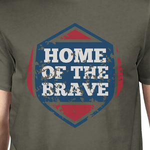 Home Of The Brave American Flag Shirt Mens Dark Gray Graphic Tshirt - 365INLOVE