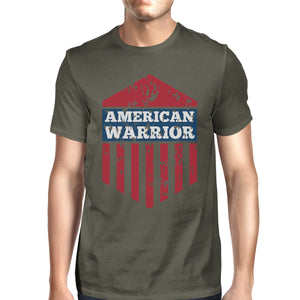 American Warrior Tee Mens Dark Gray Cotton Tee American Flag Shirt - 365INLOVE