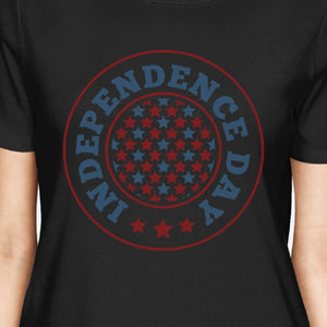 Independence Day American Flag Shirt Womens Black 4th Of July Tee - 365INLOVE