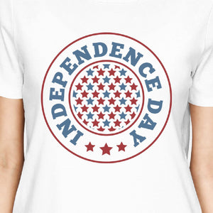 Independence Day American Flag Shirt Womens White 4th Of July Tee - 365INLOVE