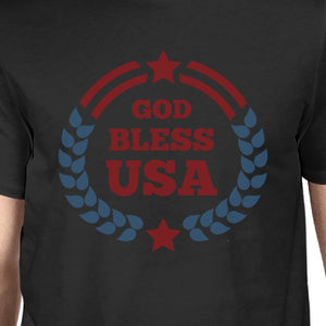 God Bless USA American Flag Shirt Mens Black 4th Of July Tee Shirt - 365INLOVE