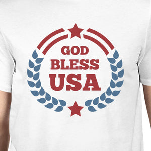 God Bless USA American Flag Shirt Mens White 4th Of July Tee Shirt - 365INLOVE