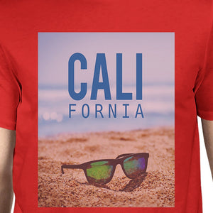 California Beach Sunglasses Real Photo Mens Crewneck Summer T-Shirt - 365INLOVE