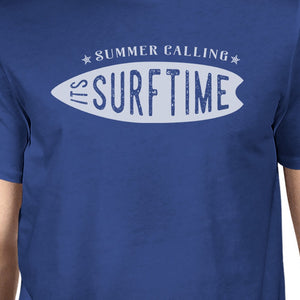 Summer Calling It's Surf Time Mens Royal Blue Shirt