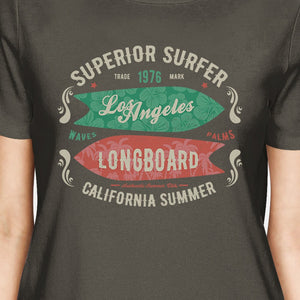 Superior Surfer Los Angeles Longboard Womens Dark Grey Shirt
