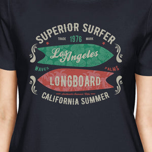 Superior Surfer Los Angeles Longboard Womens Navy Shirt