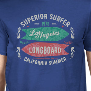 Superior Surfer Los Angeles Longboard Mens Royal Blue Shirt