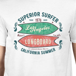 Superior Surfer Los Angeles Longboard Mens White Shirt