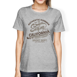 Authentic Summer Surfing California Womens Grey Shirt