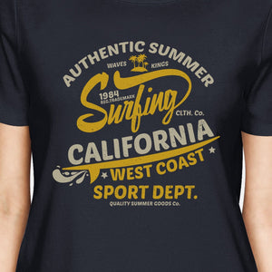 Authentic Summer Surfing California Womens Navy Shirt