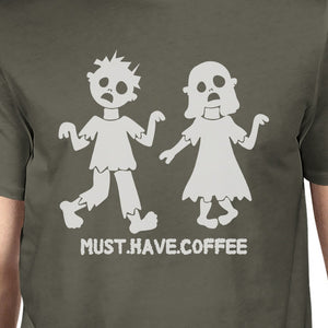Must Have Coffee Zombies Mens Dark Grey Shirt