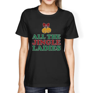 All The Jingle Ladies Womens Black Shirt