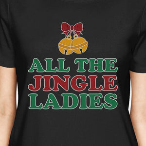 All The Jingle Ladies Womens Black Shirt