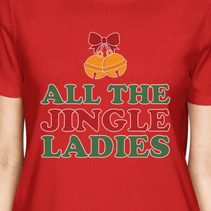 All The Jingle Ladies Womens Red Shirt