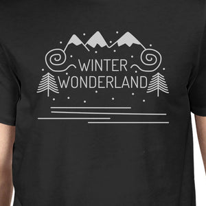 Winter Wonderland Mens Black Shirt