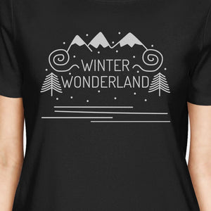 Winter Wonderland Womens Black Shirt