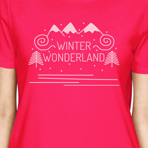 Winter Wonderland Womens Hot Pink Shirt