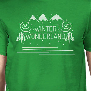 Winter Wonderland Mens Green Shirt