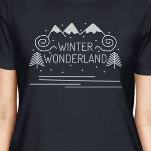 Winter Wonderland Womens Navy Shirt