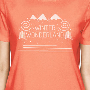 Winter Wonderland Womens Peach Shirt