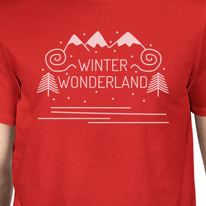 Winter Wonderland Mens Red Shirt